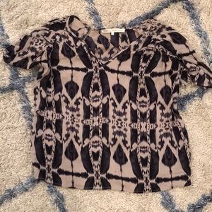 Grey and Navy silk ULLA Johnson Blouse